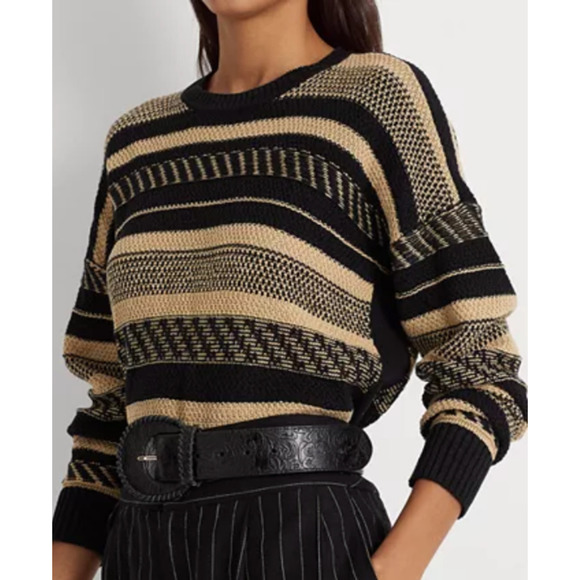 LAUREN RALPH LAUREN Women's Striped Linen-Blend Sweater - Picture 4 of 5